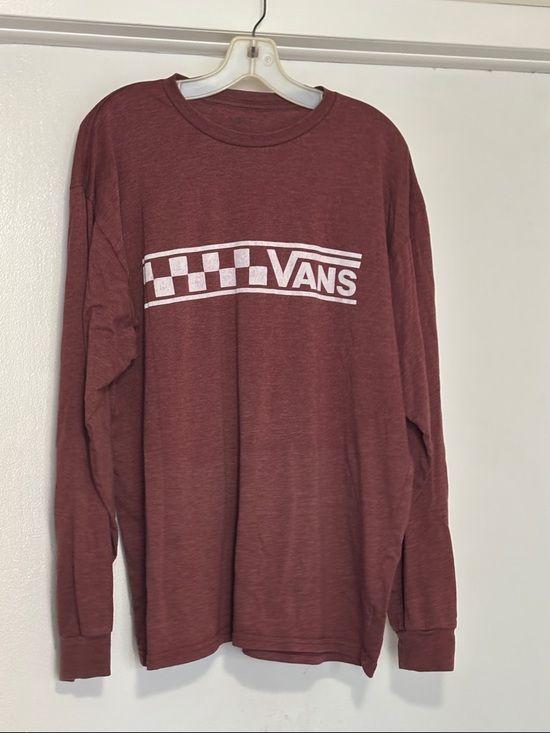 Vans Other - Vans Maroon Long Sleeve Tee with White Checker Logo